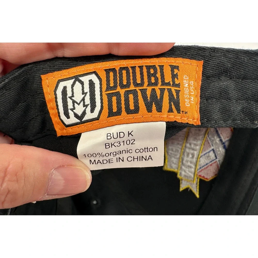 Double Down Hat Mens OSFM Black Bonafied Southern Flag Brim Cotton Cap BK3102
